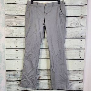 Old Navy Women’s Perfect Khaki Pants Boot Cut Gray Size 12 Long Cotton Stretch